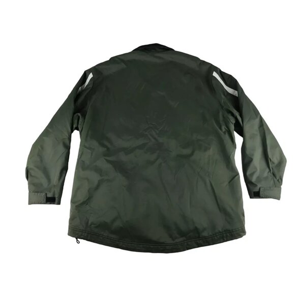 Nike Mens Green White Stripe Lined Collared Coat Windbreaker Jacket Size XL - Picture 10 of 13